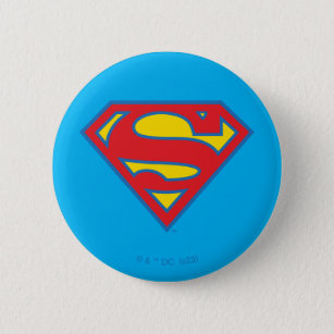 Badge Rond 5 Cm Logo classique Supergirl avec fond bleu