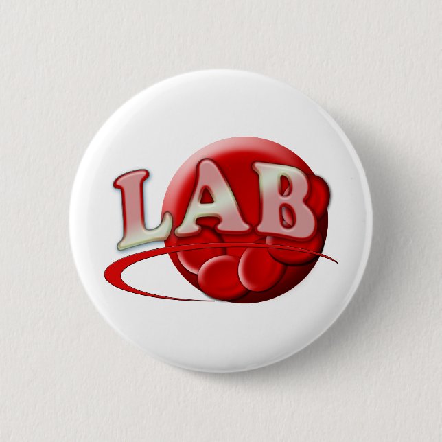 BADGE ROND 5 CM LOGO DE BOUCHON DE LABORATOIRE RBC MLT - CLINIQUE  (Devant)
