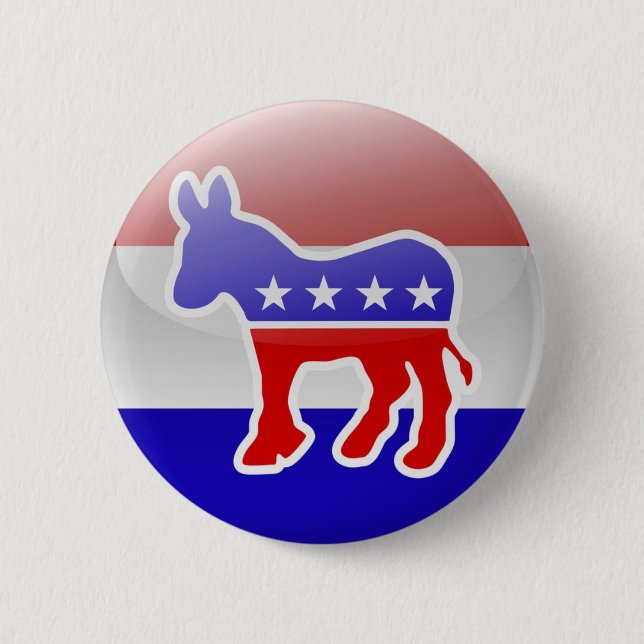 Badge Rond 5 Cm Logo de Democrat Donkey (Devant)