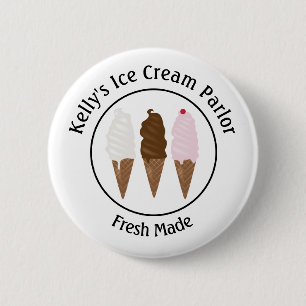 Badge Rond 5 Cm Logo de Ice Cream Parlor