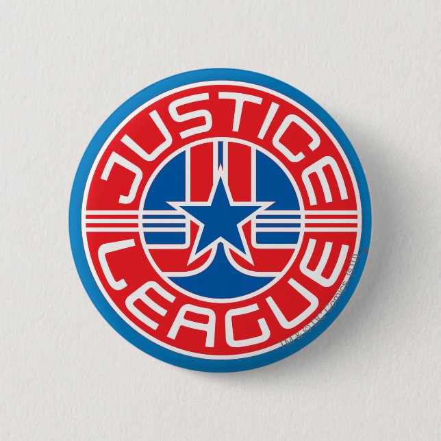 Badge Rond 5 Cm Logo de la Ligue de la Justice (Devant)