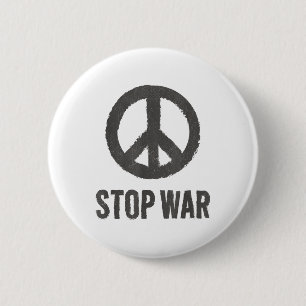 Badge Rond 5 Cm Logo de la Paix Hippie symbole Stop War Protest Pa