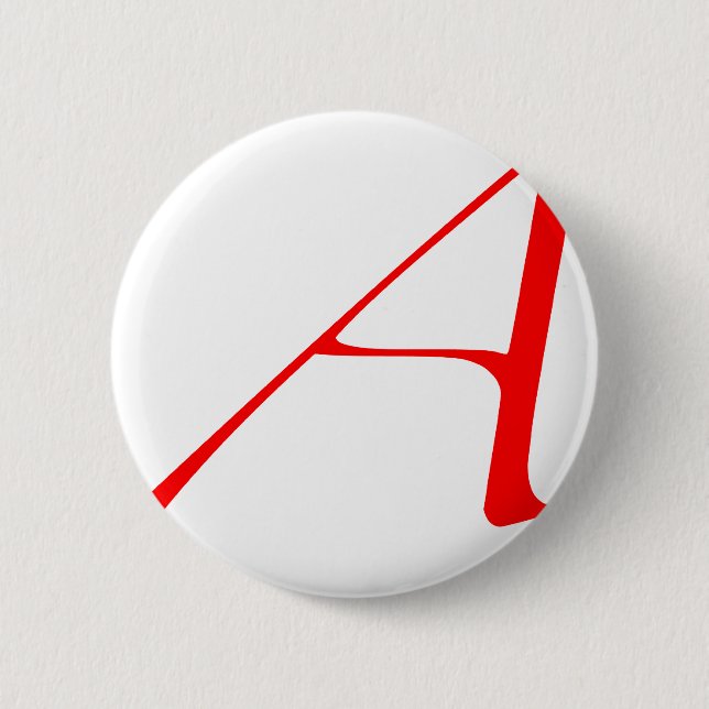 Badge Rond 5 Cm Logo de l'athée "A" (Devant)