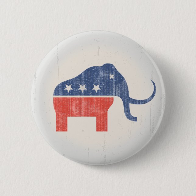 Badge Rond 5 Cm Logo de mammouth de GOP (Devant)