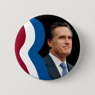 Badge Rond 5 Cm Logo de Mitt Romney "R" (cercle - portrait)
