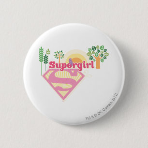 Badge Rond 5 Cm Logo de nature de Supergirl