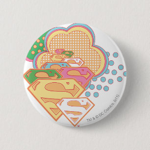 Badge Rond 5 Cm Logo de nuage coloré Supergirl