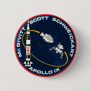 Badge Rond 5 Cm Logo de patchs de mission Apollo 9 NASA
