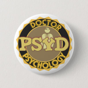 Badge Rond 5 Cm LOGO de PsyD - DOCTEUR OF PSYCHOLOGY