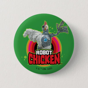 Badge Rond 5 Cm Logo de Robot Chicken Character