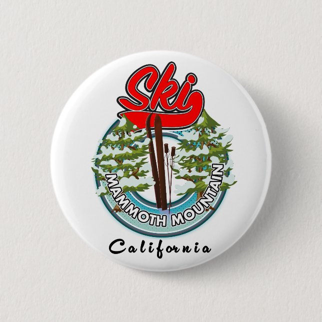Badge Rond 5 Cm Logo de ski Mammoth Mountain California (Devant)