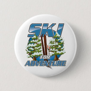 Badge Rond 5 Cm Logo de ski pour voyage d'aventure
