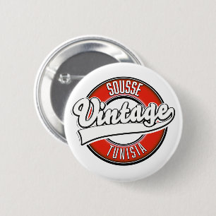 Badge Rond 5 Cm Logo de style vintage de la tunisie Sousse