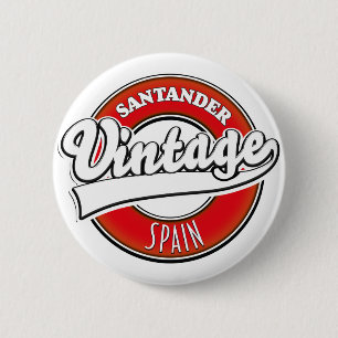 Badge Rond 5 Cm Logo de style vintage Santander Espagne