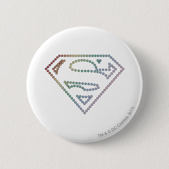 Badge Rond 5 Cm Logo de Supergirl Rainbow Outline (Devant)