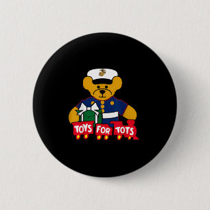 Badge Rond 5 Cm Logo de Toys For Tots Noël 