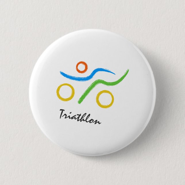 Badge Rond 5 Cm Logo de triathlon (Devant)