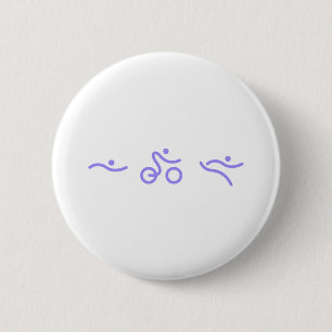 Badge Rond 5 Cm Logo de Triathlon clair violet