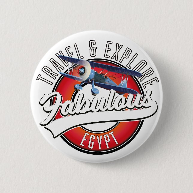 Badge Rond 5 Cm Logo de voyage et découverte de l'Égypte fabuleuse (Devant)