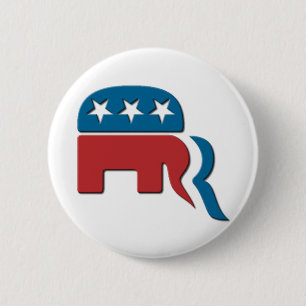 Badge Rond 5 Cm Logo d'élection de Parti Républicain de Romney par