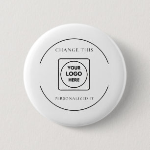 Badge Rond 5 Cm Logo d'entreprise minimaliste grand simple personn