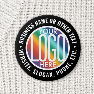 Badge Rond 5 Cm Logo d'entreprise Promotion moderne Noir
