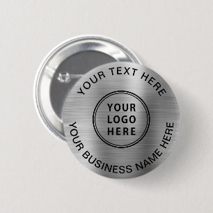 Badge Rond 5 Cm Logo d'entreprise promotionnel argent