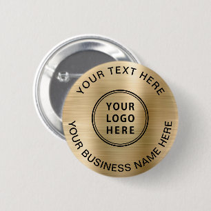 Badge Rond 5 Cm Logo d'entreprise promotionnel or