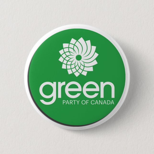 Badge Rond 5 Cm Logo du Parti Vert du Canada (Devant)