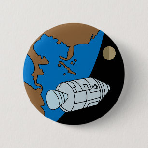 Badge Rond 5 Cm Logo du patch de mission Apollo 1