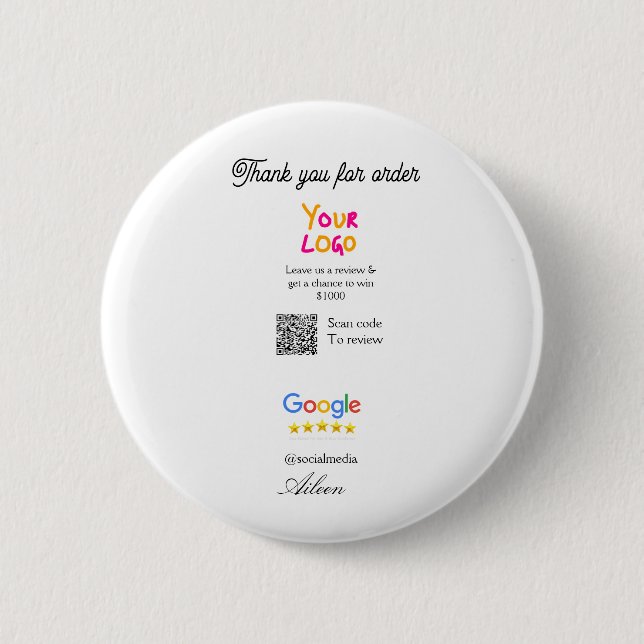 Badge Rond 5 Cm logo du site Web de révision Google entreprise sca (Devant)