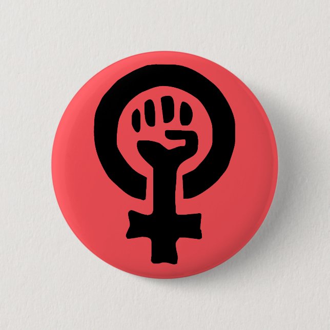 Badge Rond 5 Cm Logo du symbole féministe (Devant)