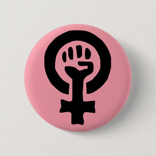 Badge Rond 5 Cm Logo du symbole féministe