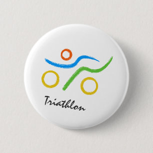 Badge Rond 5 Cm Logo du triathlon