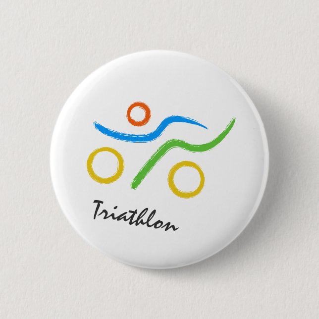 Badge Rond 5 Cm Logo du triathlon (Devant)