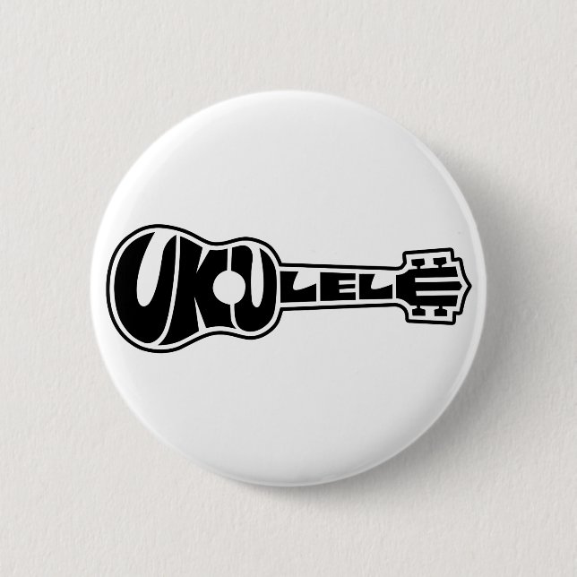 Badge Rond 5 Cm Logo d'ukulélé (Devant)