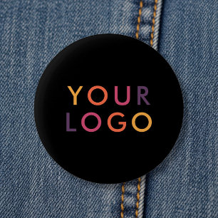 Badge Rond 5 Cm Logo Entreprise Marque Noir