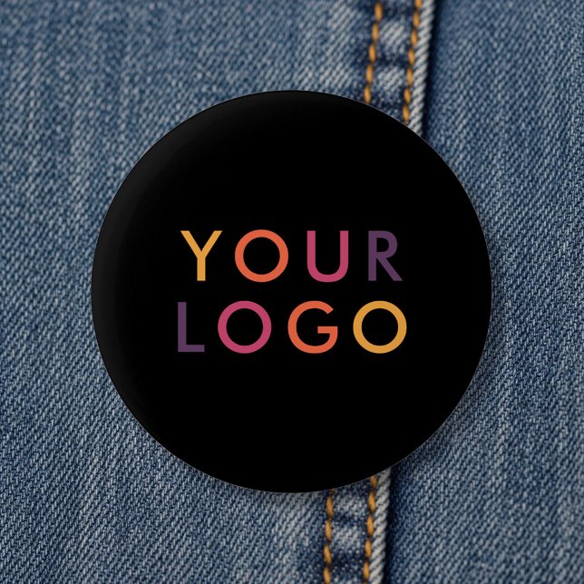 Badge Rond 5 Cm Logo Entreprise Marque Noir (Créateur téléchargé)