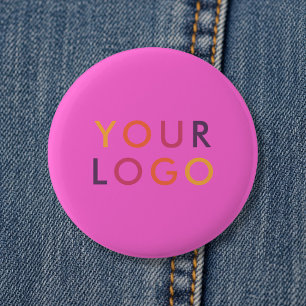 Badge Rond 5 Cm Logo Entreprise Marque Rose