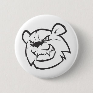 Badge Rond 5 Cm Logo fâché fait sur commande d'ensemble d'ours