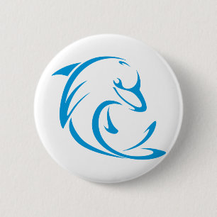 Badge Rond 5 Cm Logo frais de T-shirt de dauphins du T-shirt de