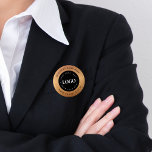 Badge Rond 5 Cm Logo Gold & Black Custom Texte Entreprise Entrepri<br><div class="desc">Faites la promotion de votre entreprise avec ce bouton élégant,  avec arrière - plan or dégradé,  logo et texte personnalisés. Ajoutez facilement vos détails en cliquant sur l'option "personnaliser".</div>