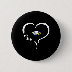 Badge Rond 5 Cm Logo Hubbard Eagles Demi-Coeur Slogan Hs