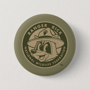 Badge Rond 5 Cm Logo kaki de Rick de garde forestière de Rick   d