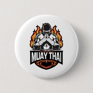 Badge Rond 5 Cm Logo Muay Thai - Thai Boxer Fighter