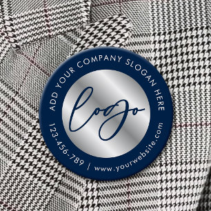 Badge Rond 5 Cm Logo Navy et Argent Entreprise Promotionnelle d'Af