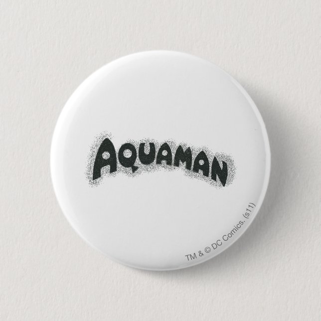 Badge Rond 5 Cm Logo noir Aquaman Grunge (Devant)