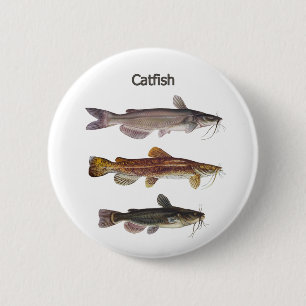 Badge Rond 5 Cm Logo nord-américain de poisson-chat