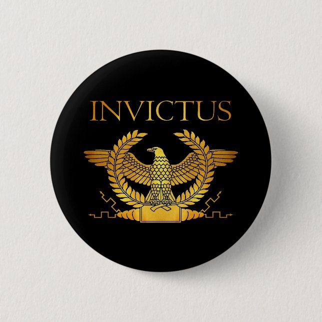 Badge Rond 5 Cm logo or invictus (Devant)