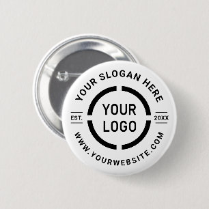 Badge Rond 5 Cm Logo personnalisé blanc promotionnel marqué